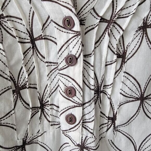 Jm collection womens tops size 18 roll-tap sleeve 100% linen popover pleated - Picture 5 of 9